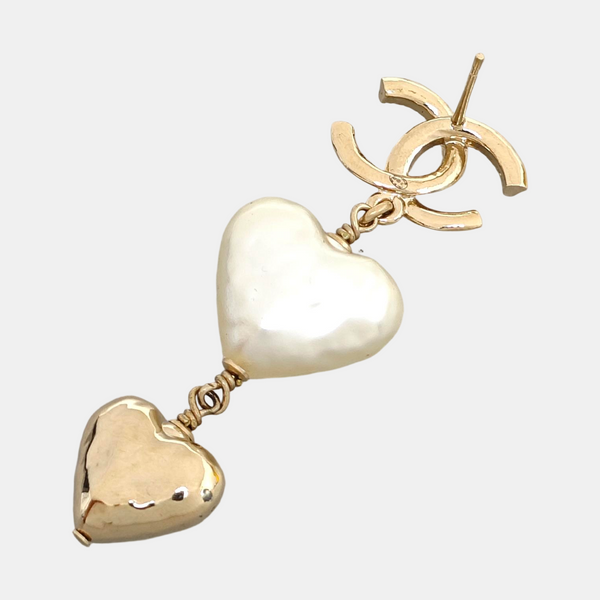CC Logo Metal Gold Stud Earrings
