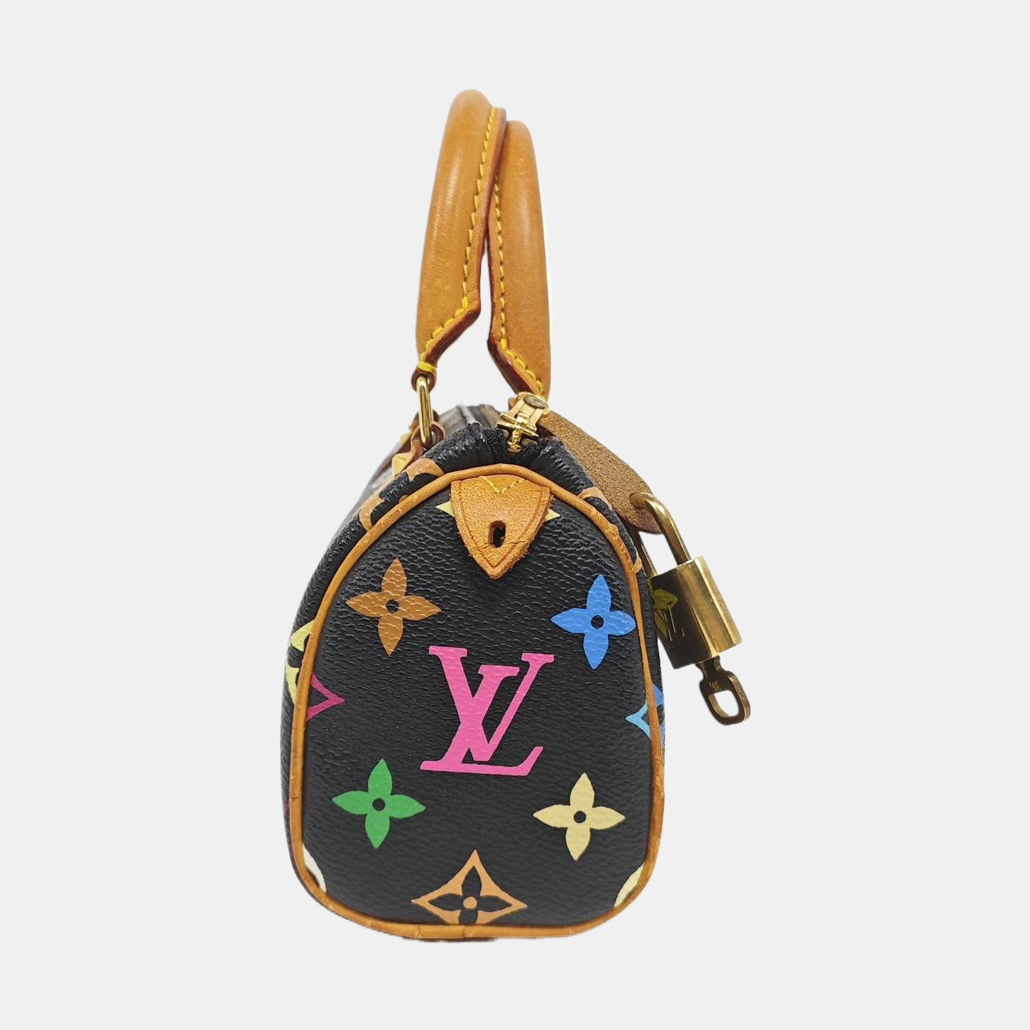 LV × TM SPEEDY Nano Lona Monogram Revestida Negra