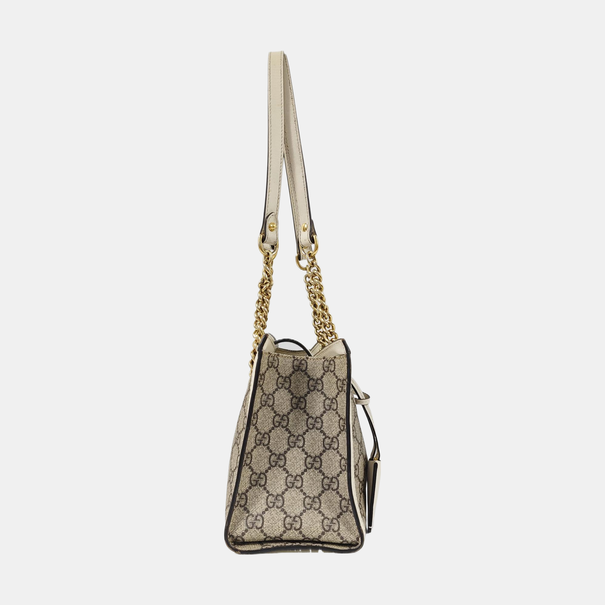 Padlock Small Monogram Coated Canvas Beige