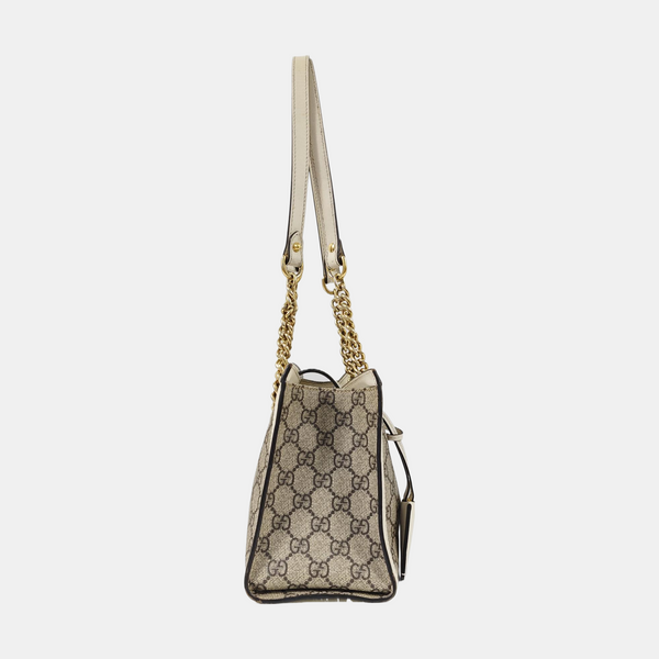 Padlock Small Monogram Coated Canvas Beige