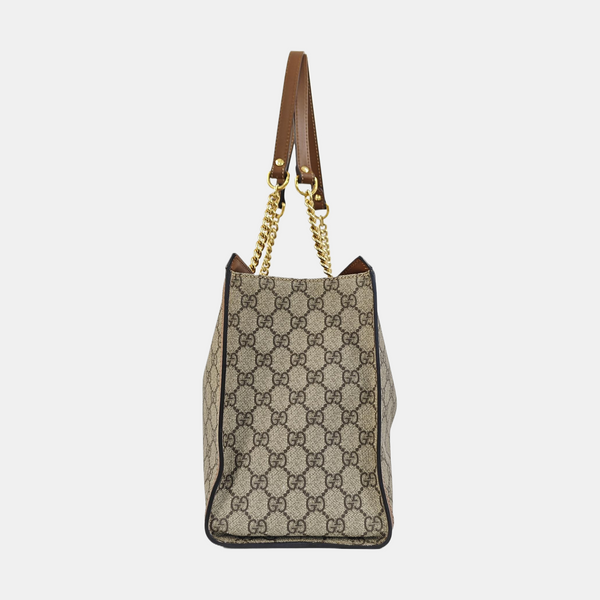 Padlock Medium Monogram Coated Canvas Beige