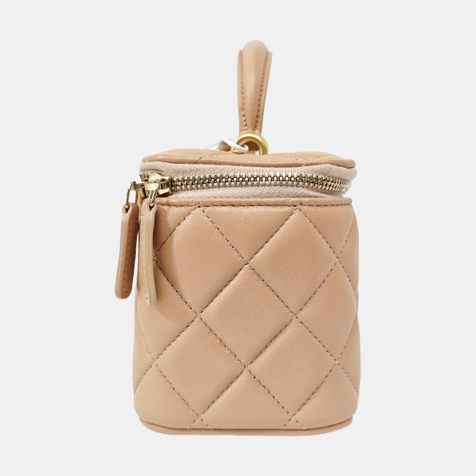 VANITY CASE Small Quilted Lambskin Brown