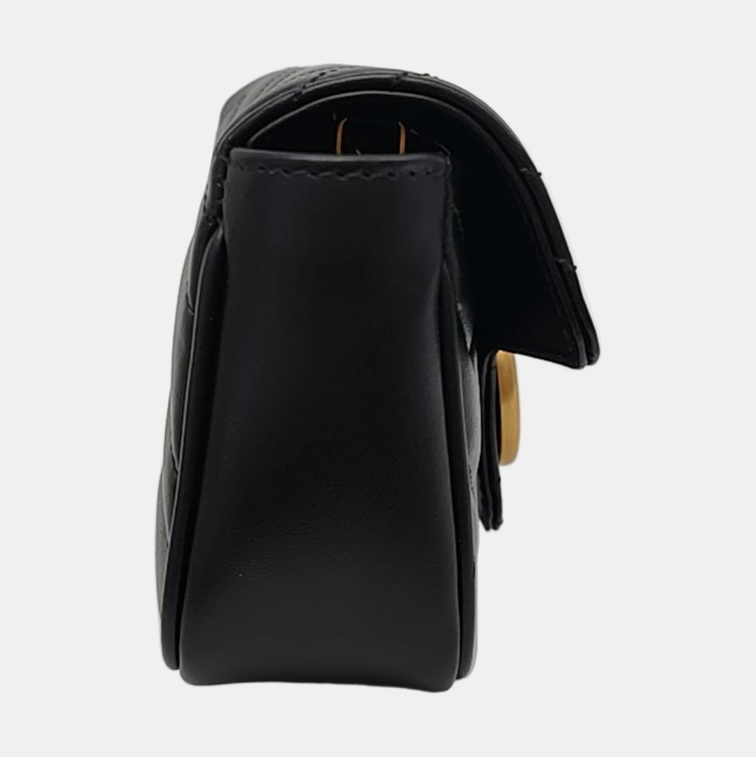 GG Marmont Mini Quilted Calfskin Black