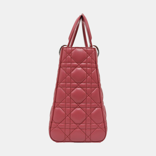 Lady Dior Medium Cannage Lambskin Red