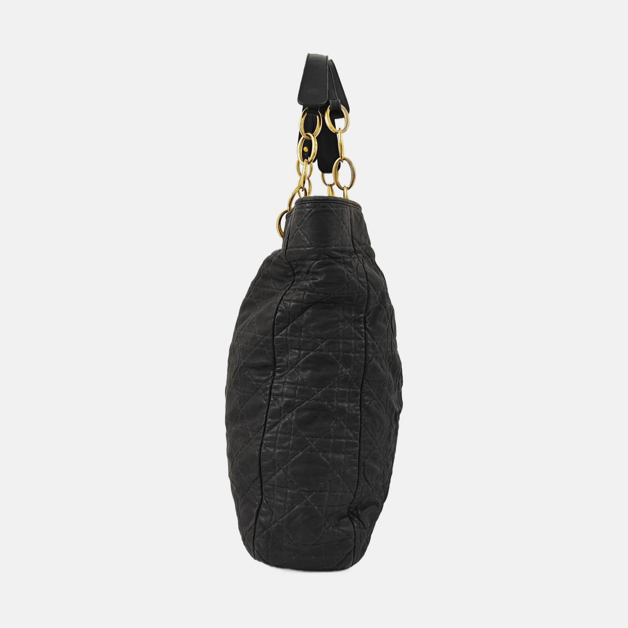 Cannage Calfskin Tote Bag Black