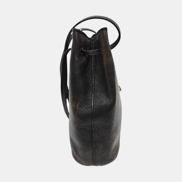 Lambskin Bucket Bag Mini Brown