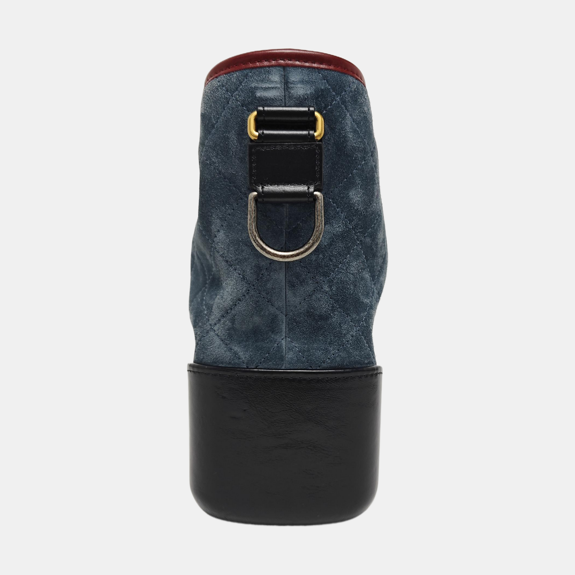 GABRIELLE Medium Quilted Suede Blue