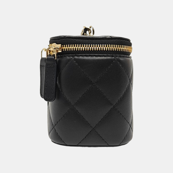 VANITY CASE Small Quilted Lambskin Black