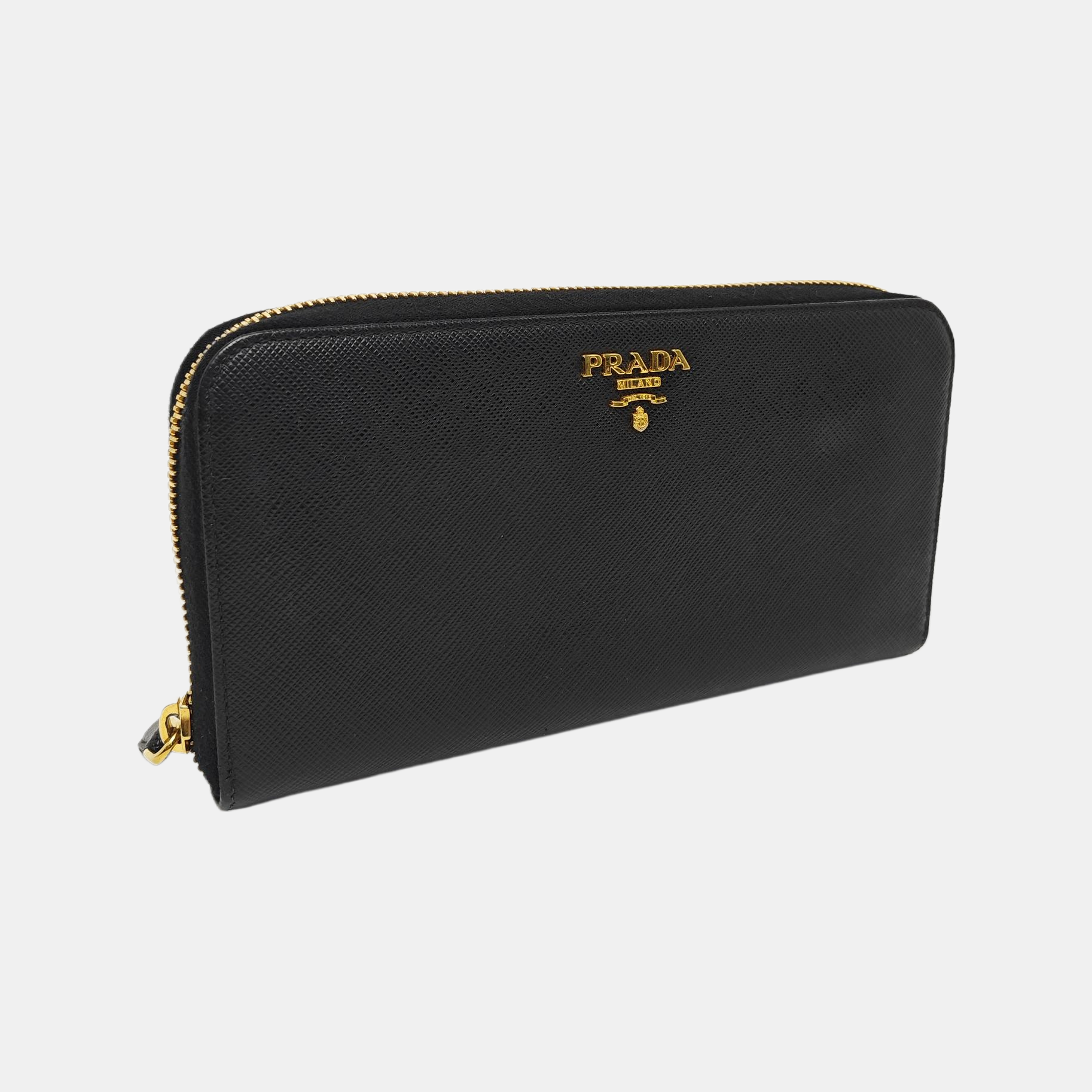 Zippy Wallet Saffiano Calfskin Black Wallet