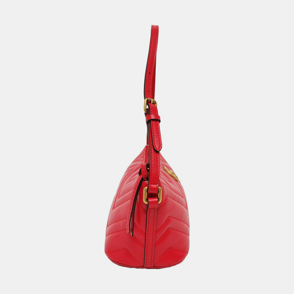 GG Marmont Small Quilted Calfskin Red