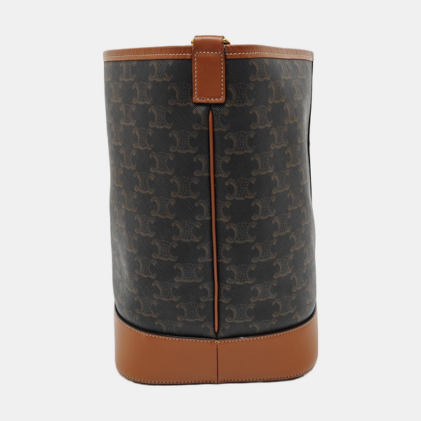 Authenticated pre-owned  TRIOMPHE CANVAS Medium Coated Canvas Yellow - Bucket Bag at Looply