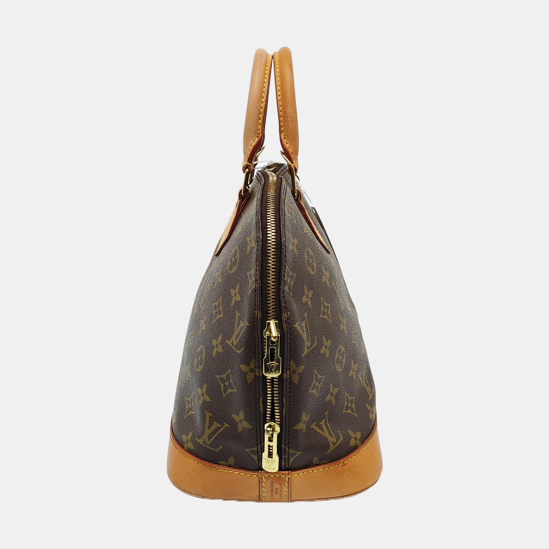 ALMA PM Monogram Coated Canvas Brown