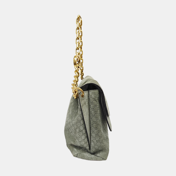 Monogram Suede Shoulder Bag Green