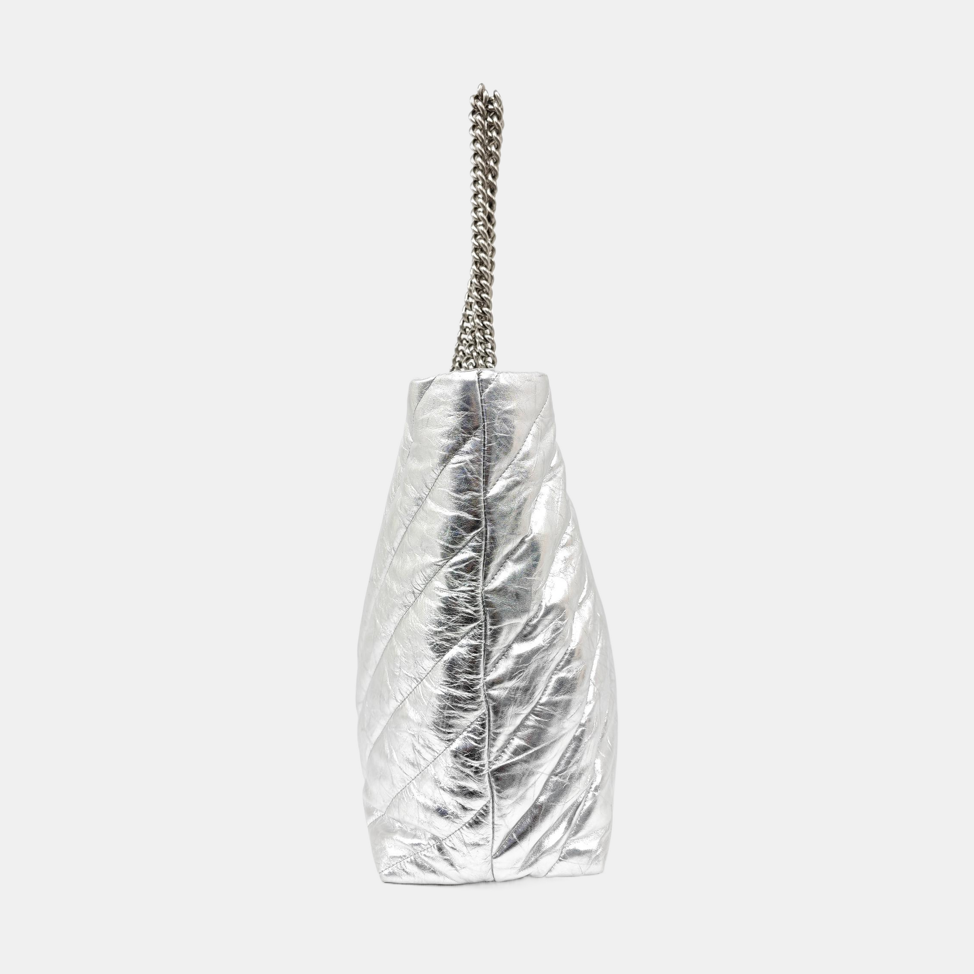 Crush Large Quilted Calfskin Silver