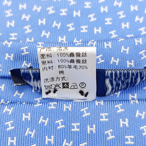 Corbata azul de seda de morera