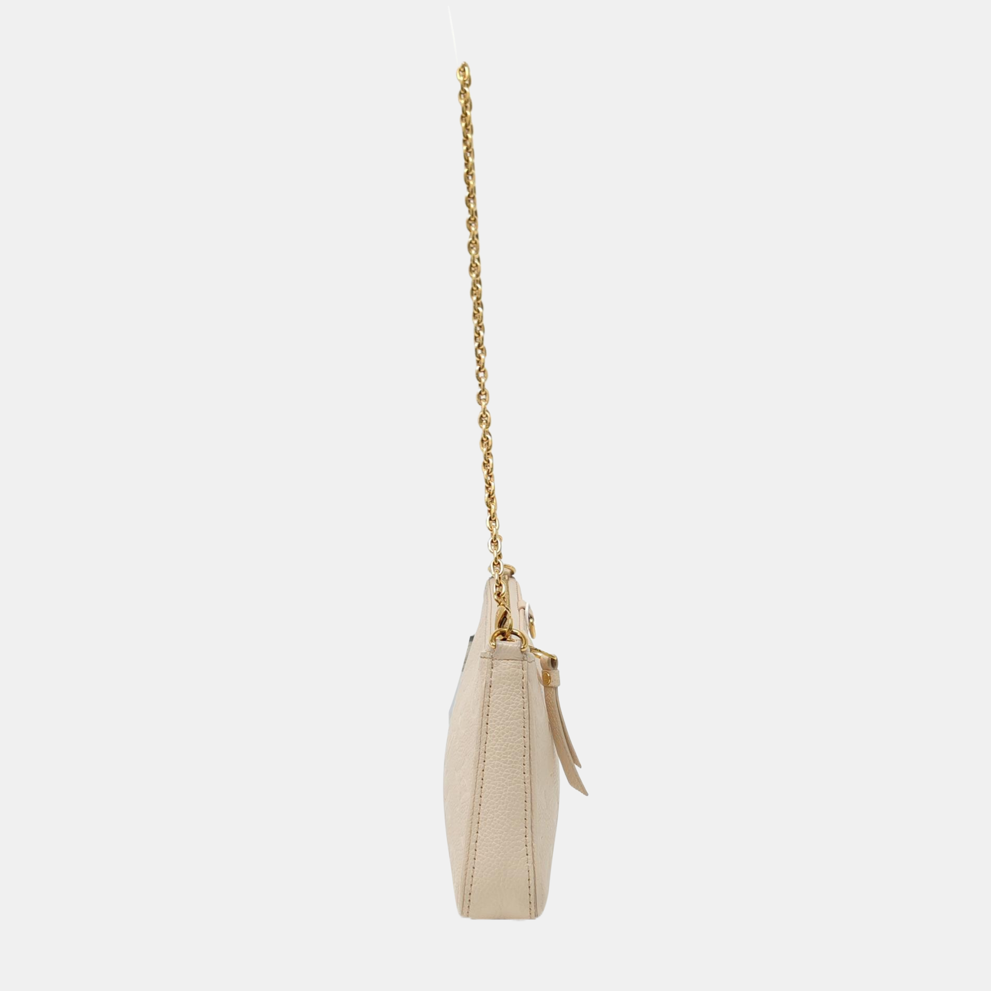 EASY POUCH ON STRAP Calfskin Beige