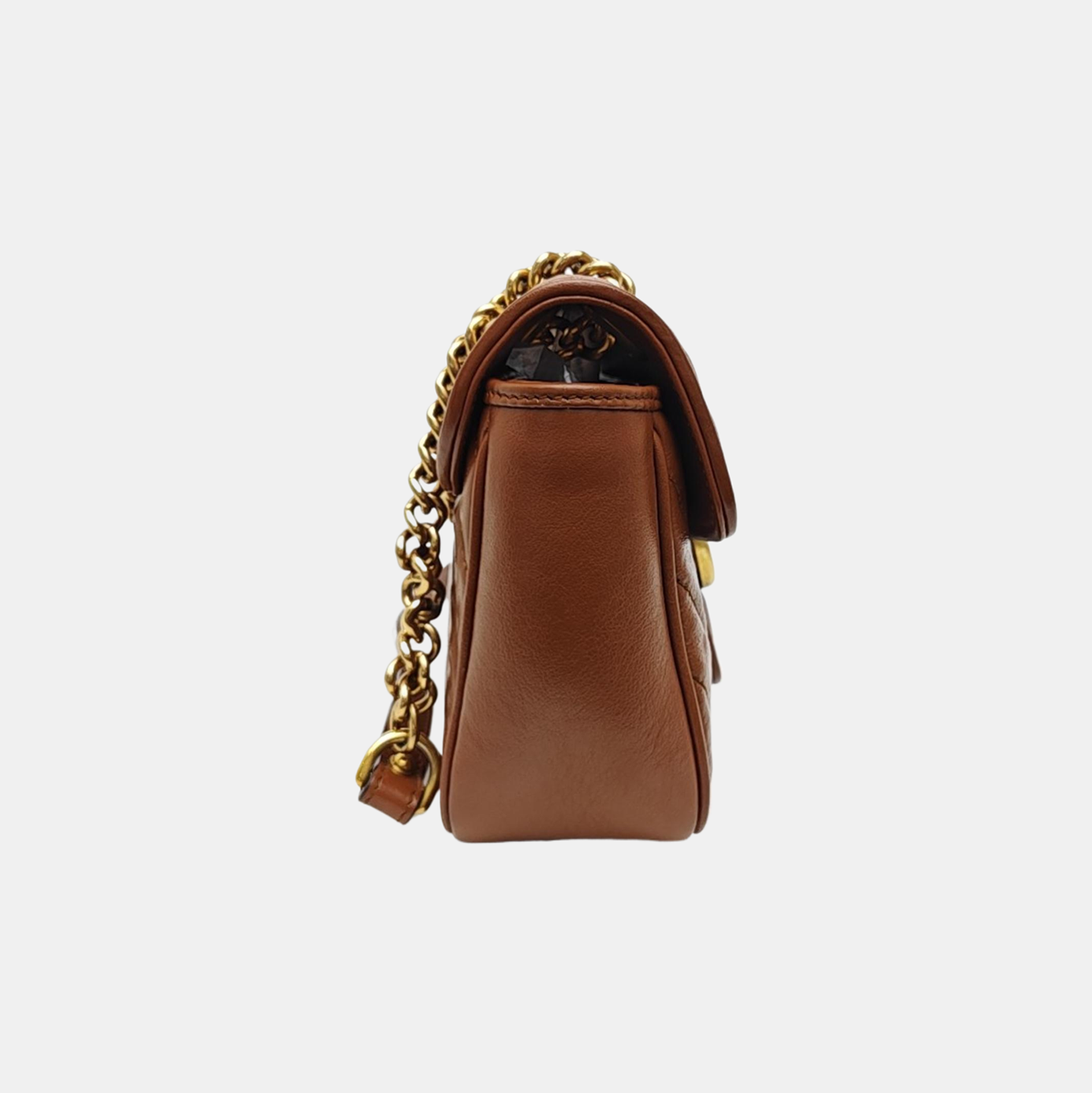 GG Marmont Medium Quilted Calfskin Brown