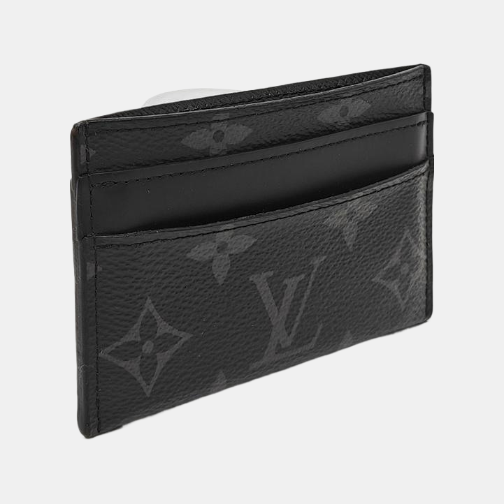 DOUBLE Monogram Coated Canvas Gray Card Holder