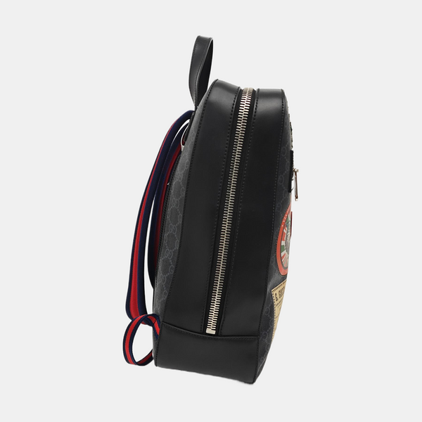 Monogram Coated Canvas Backpack Black