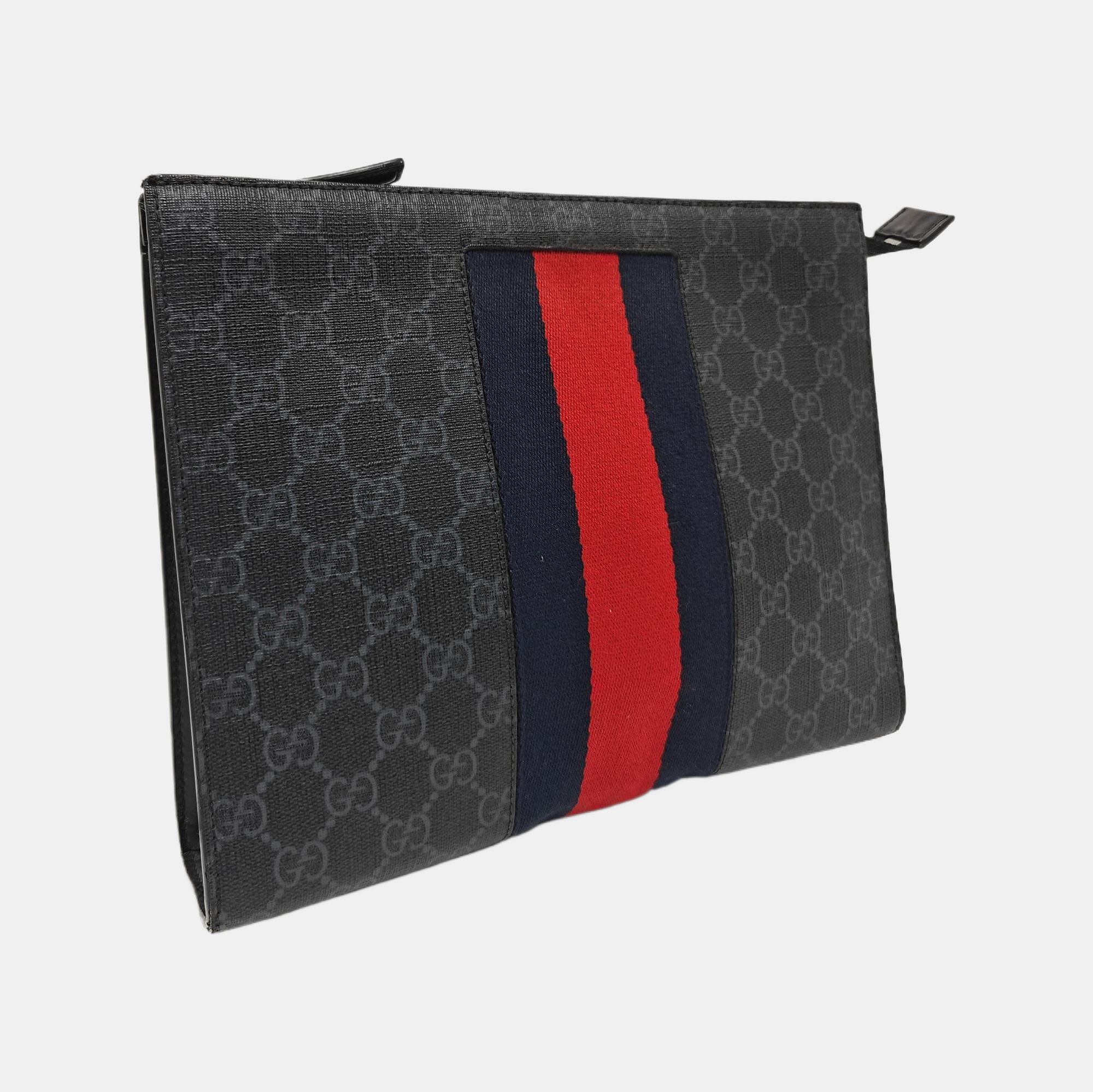 GG Supreme Monogram Coated Canvas Gray