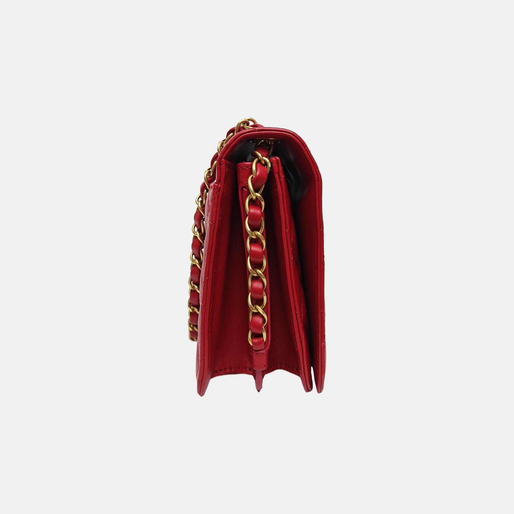 Quilted Calfskin Shoulder Bag Red