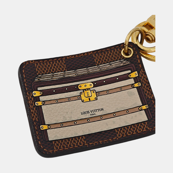 Coated Canvas Bag Charm Brown
