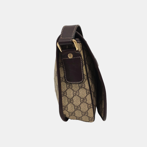 Monogram Coated Canvas Crossbody Bag Beige