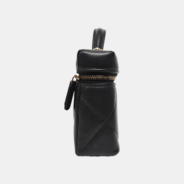 VANITY CASE Quilted Grained Calfskin Black