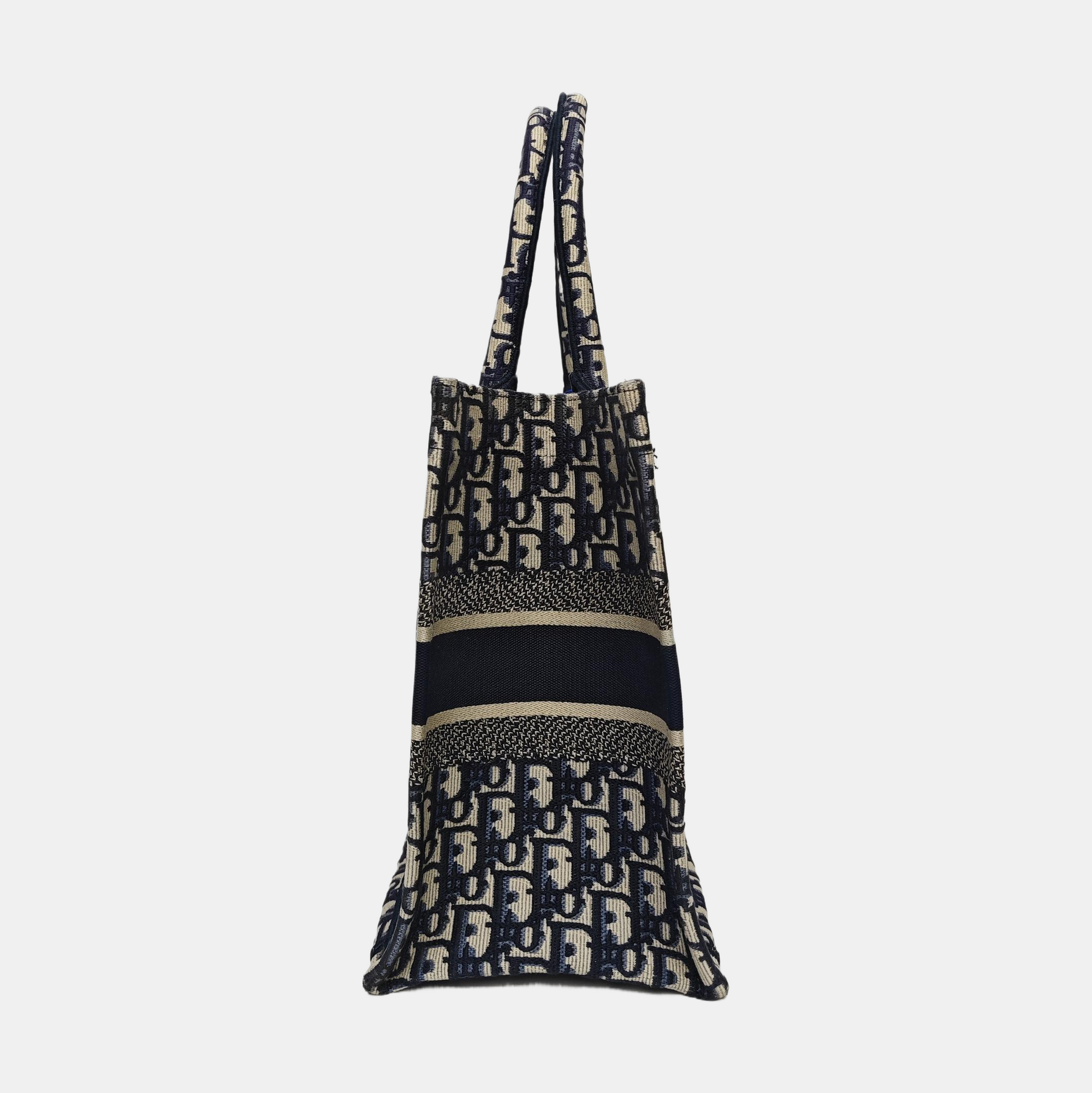 Book Tote Medium Oblique Canvas Blue
