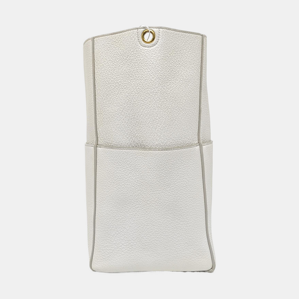 Authenticated pre-owned  SANGLE Calfskin White - Bucket Bag at Looply