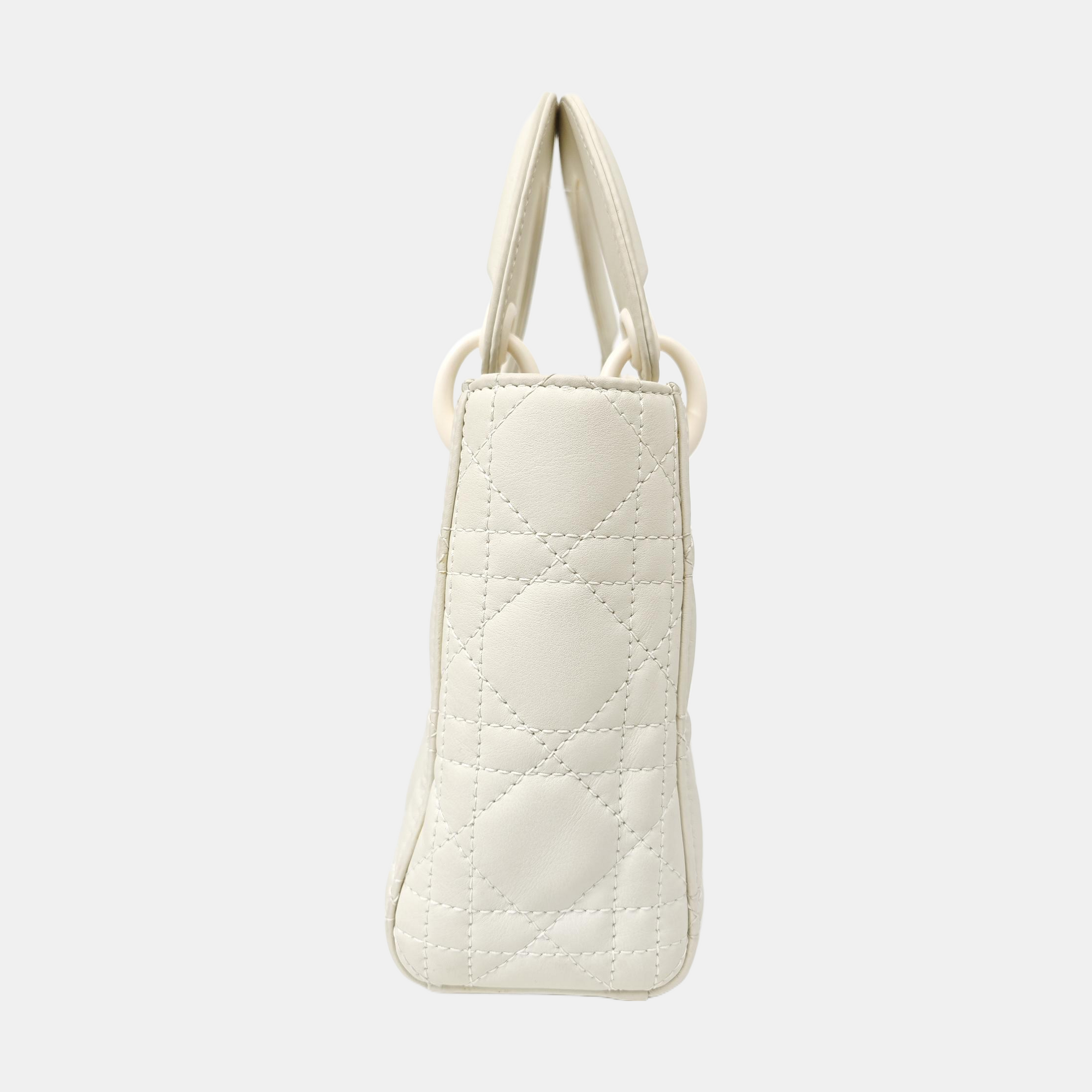 Lady Dior Mini Cannage Lambskin White
