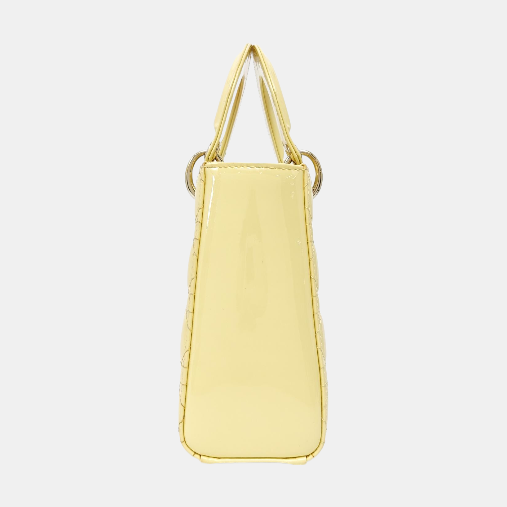 Lady Dior Small Cannage Patent Leather Yellow