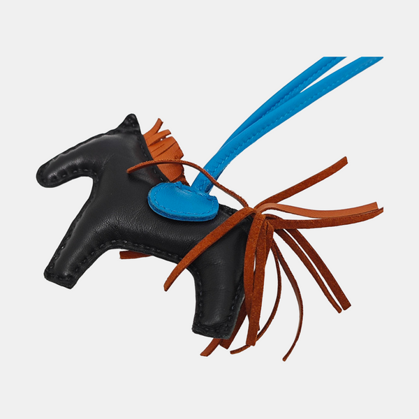 Leather Bag Charm Black