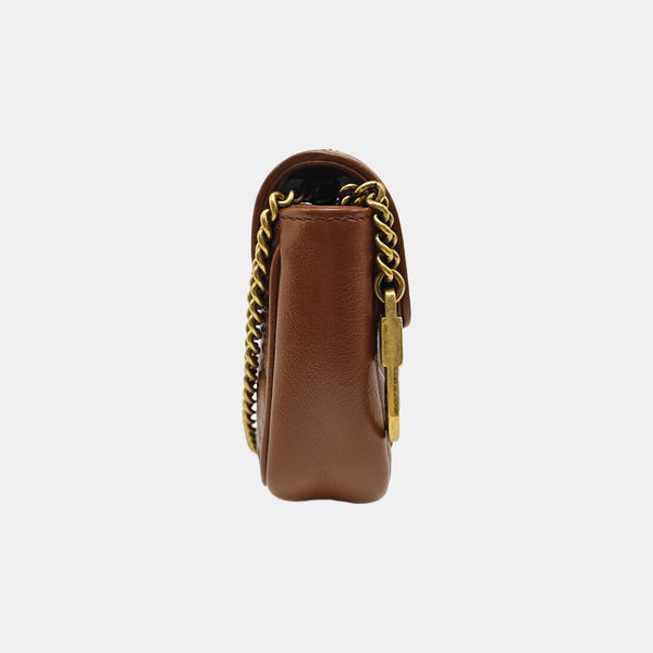 GG Marmont Mini Quilted Calfskin Brown