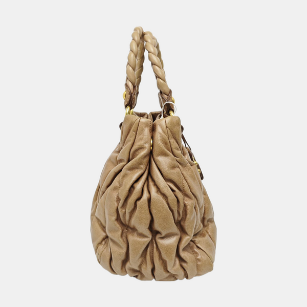 Calfskin Shoulder Bag Brown
