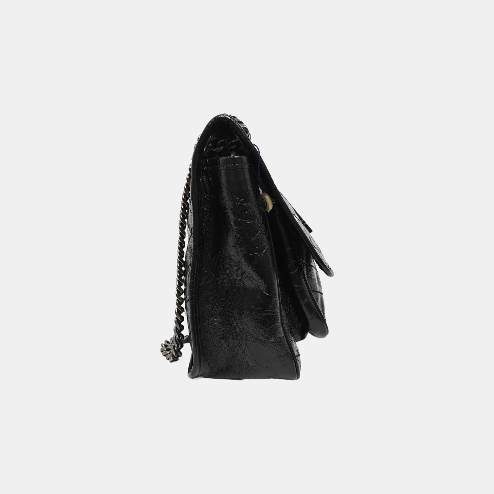 NIKI Medium Chevron Calfskin Black