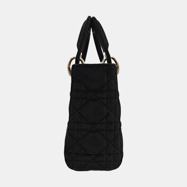 Lady Dior Mini Cannage Fabric Black