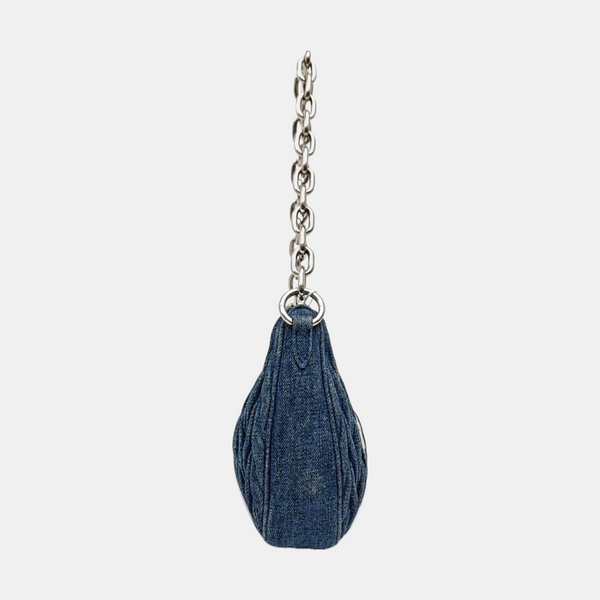 Quilted Denim Shoulder Bag Blue