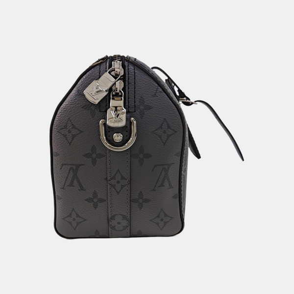 KEEPALL Monogram Coated Canvas Black