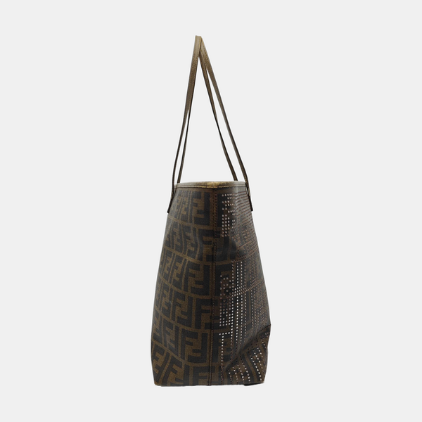 Coated Canvas Tote Bag Brown