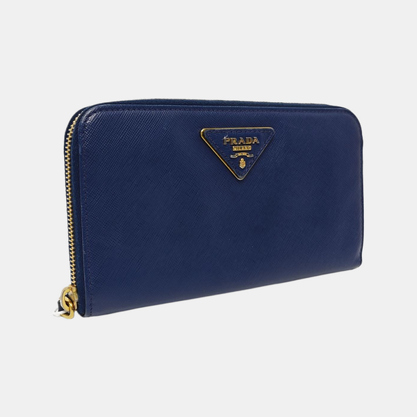 Zippy Wallet Saffiano Calfskin Blue Wallet