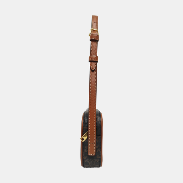 Coated Canvas Shoulder Bag Brown