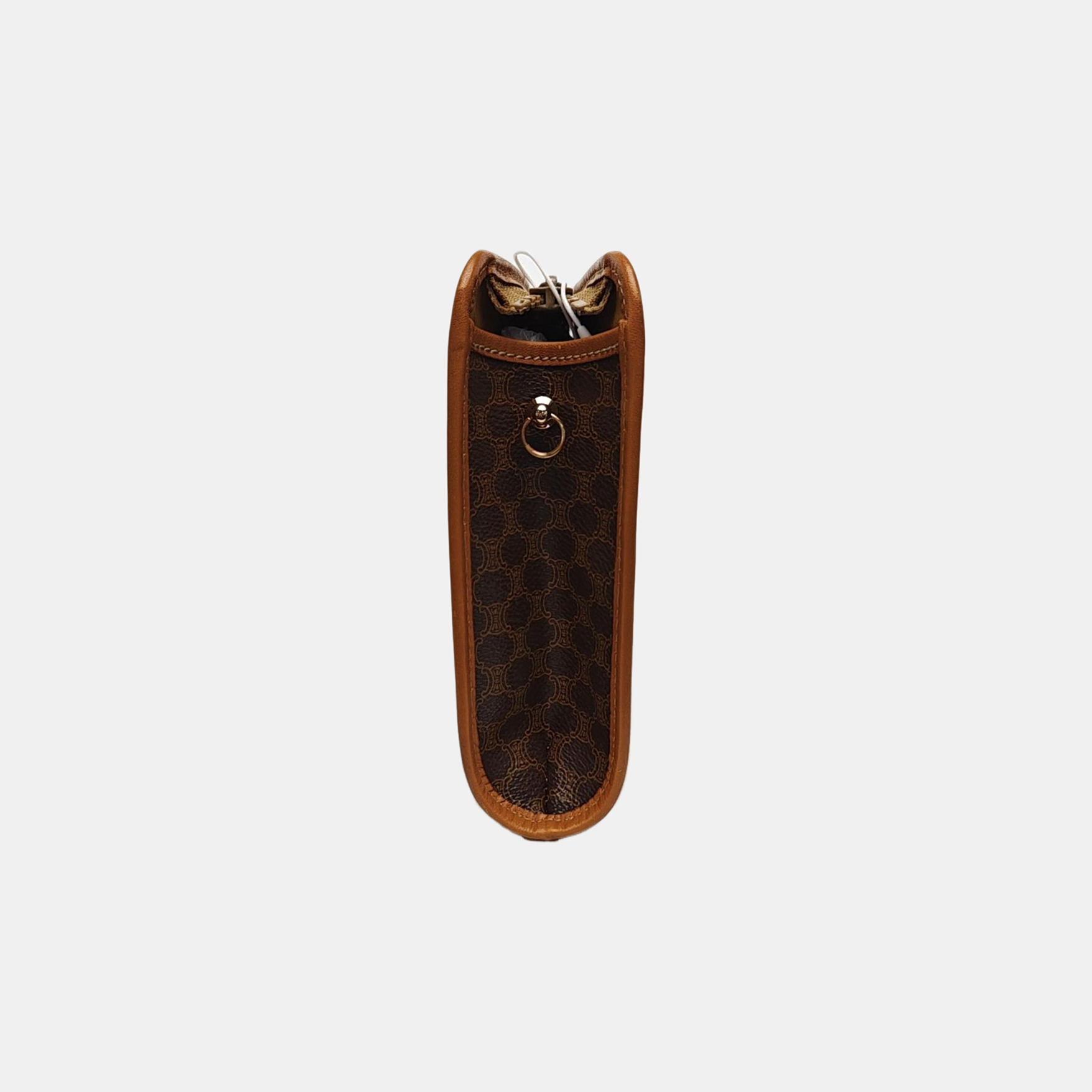 Coated Canvas Clutch Brown