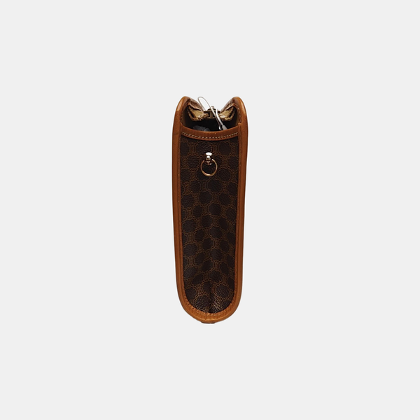 Coated Canvas Clutch Brown