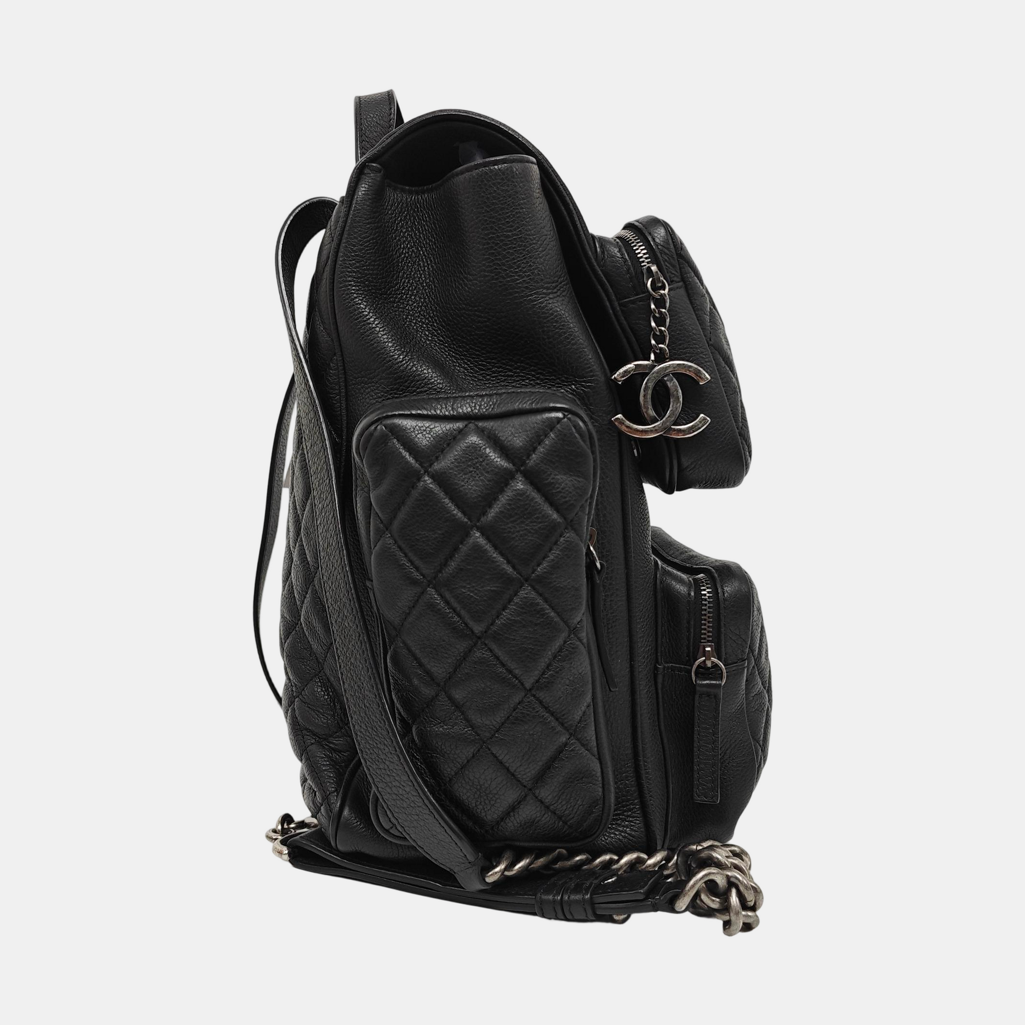 Quilted Grained Calfskin Black