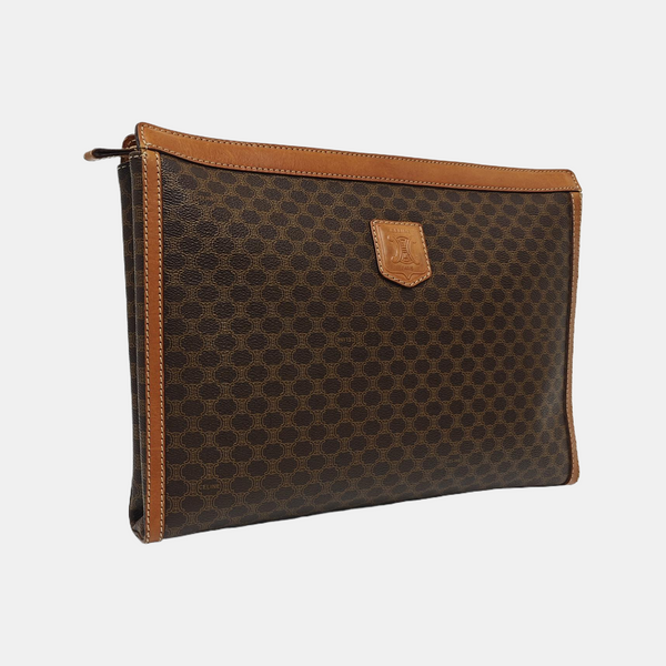 MACADAM CLUTCHES Coated Canvas Brown