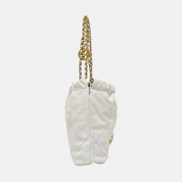 CHANEL 22 Mini Quilted Calfskin White