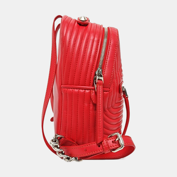 Quilted Calfskin Backpack Red