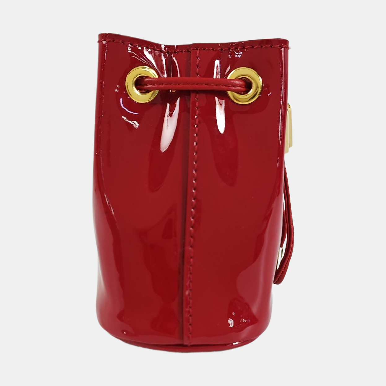 Patent Leather Bucket Bag Red