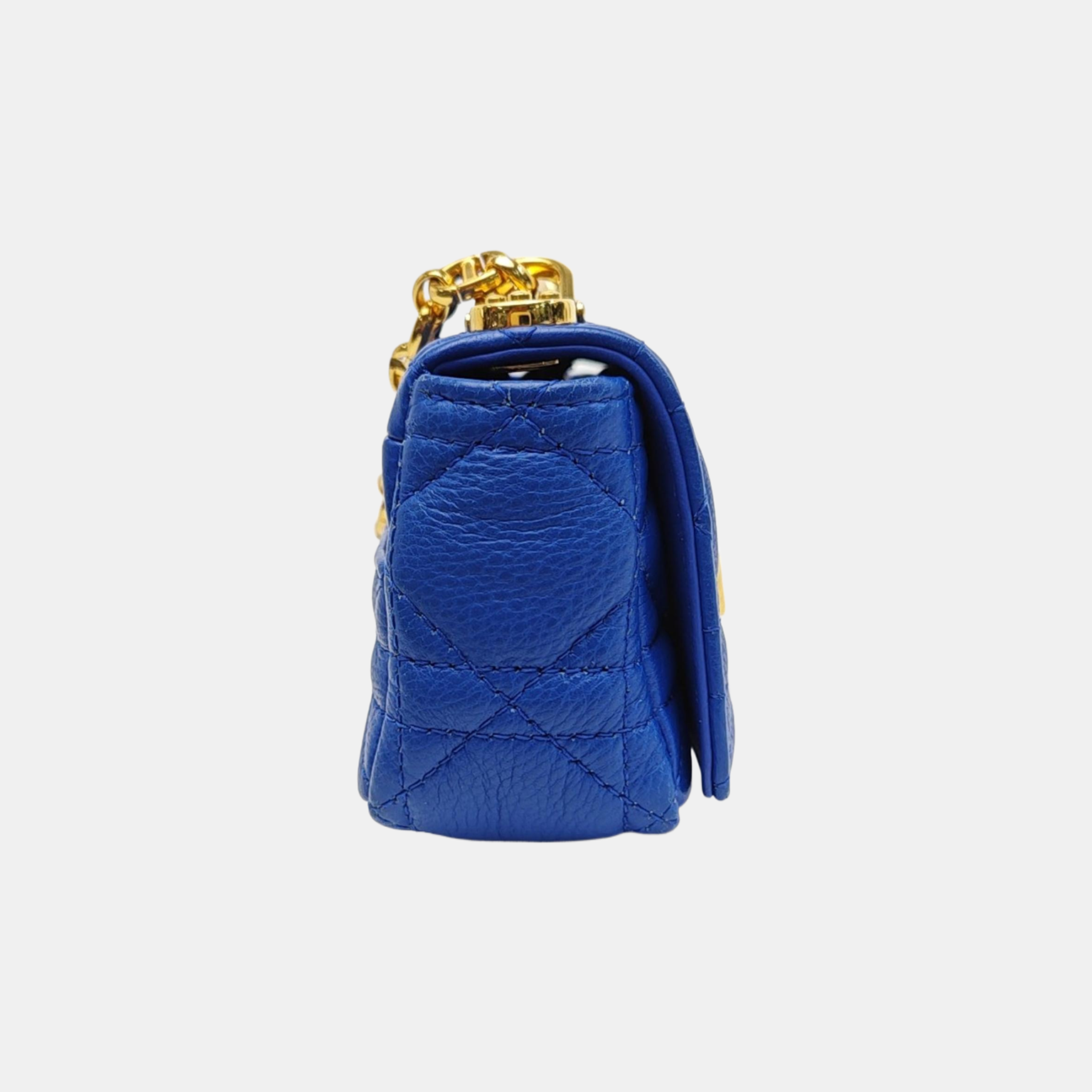 Dior Caro Super Mini Cannage Calfskin Blue